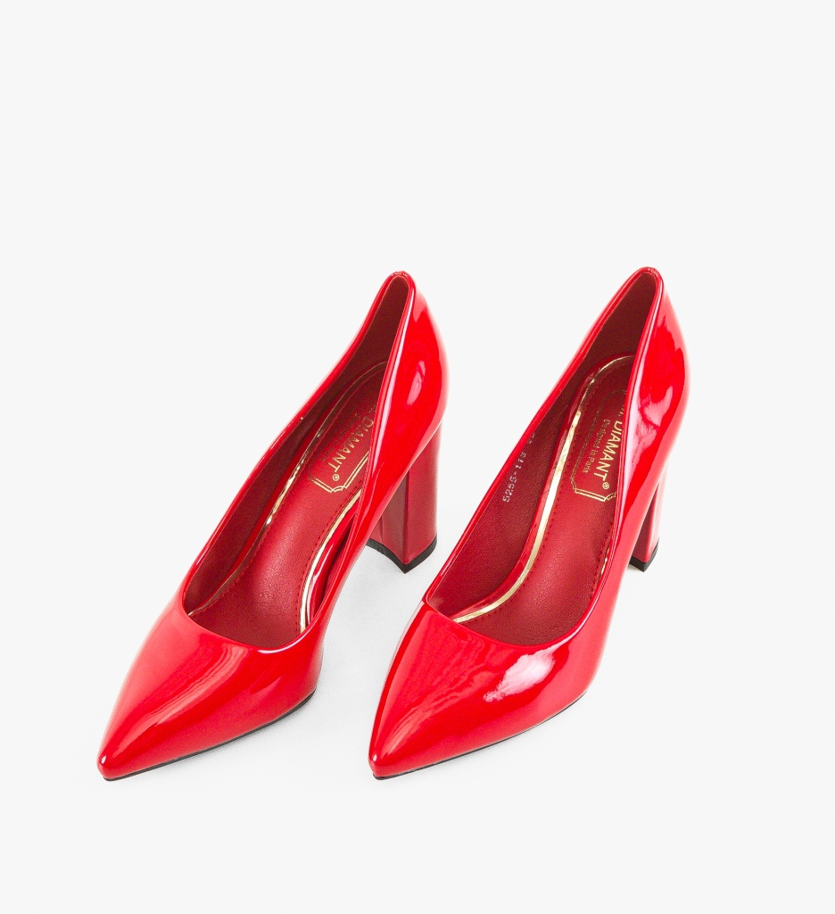 Pantofi Mendoza Rosii cu Toc Eleganți - imagine 3