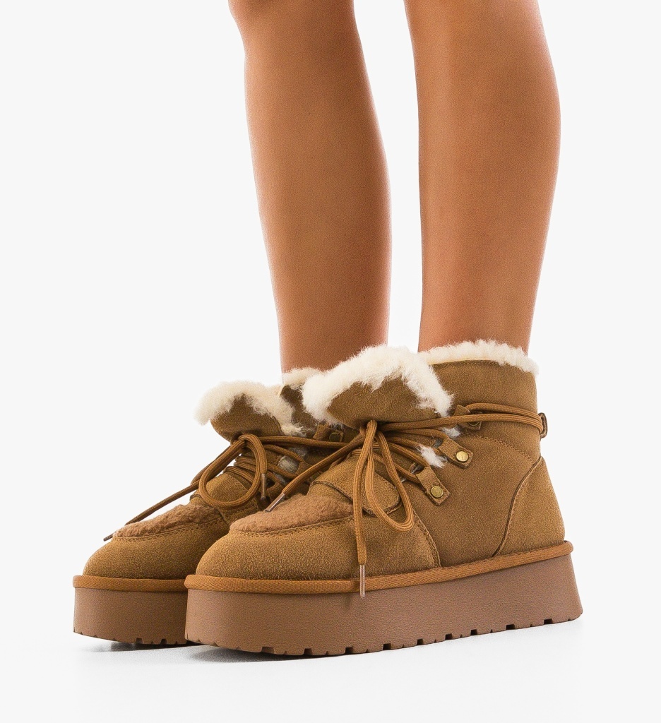 Cizme Tip Ug Hamme Camel Depurtat - Confort & Stil - imagine 2