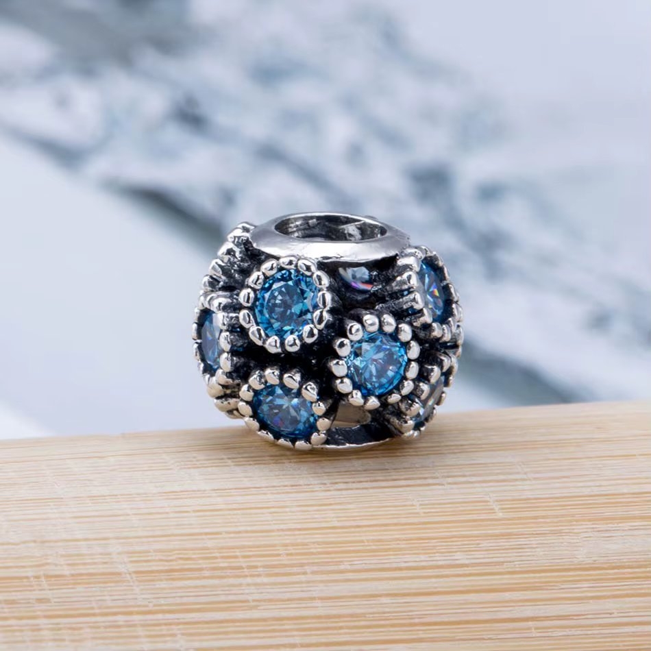 Charm Argint Amanda JW1119 Rotund Placat Rodiu - imagine 5