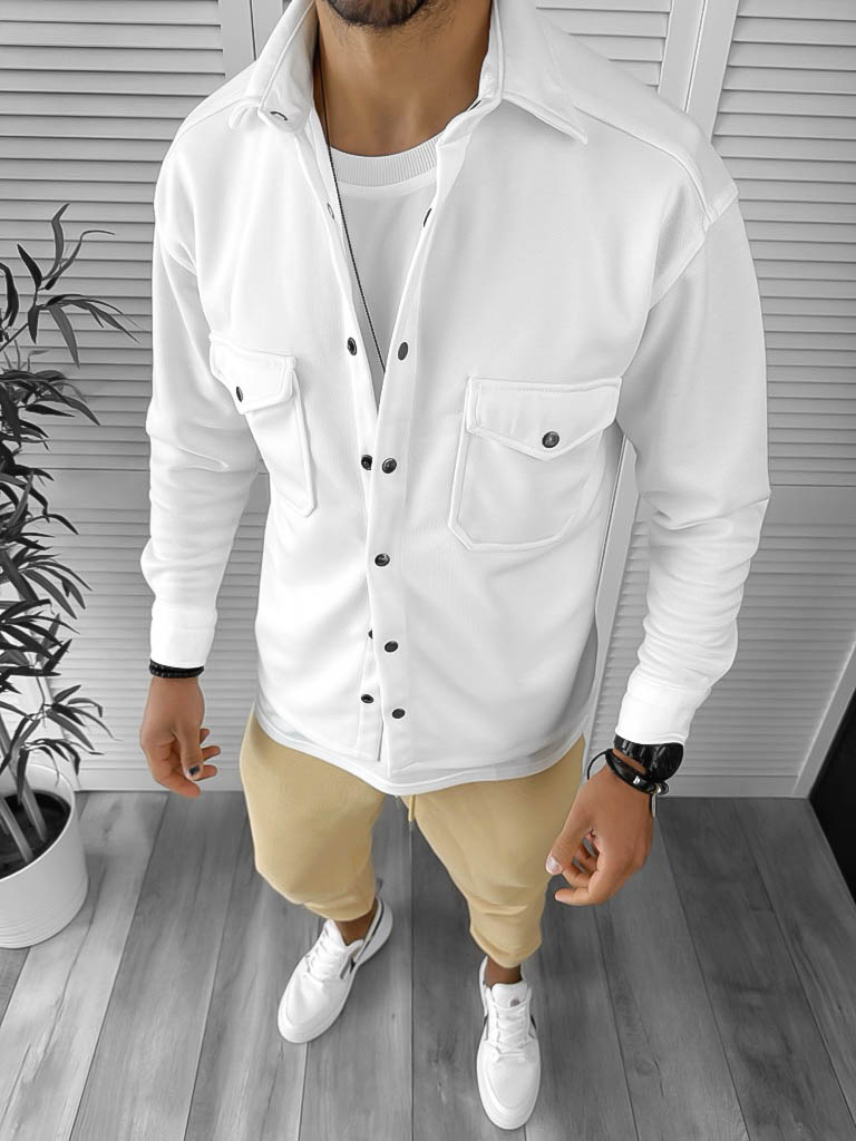 Camasa Alba Slim Fit cu Reducere Speciala