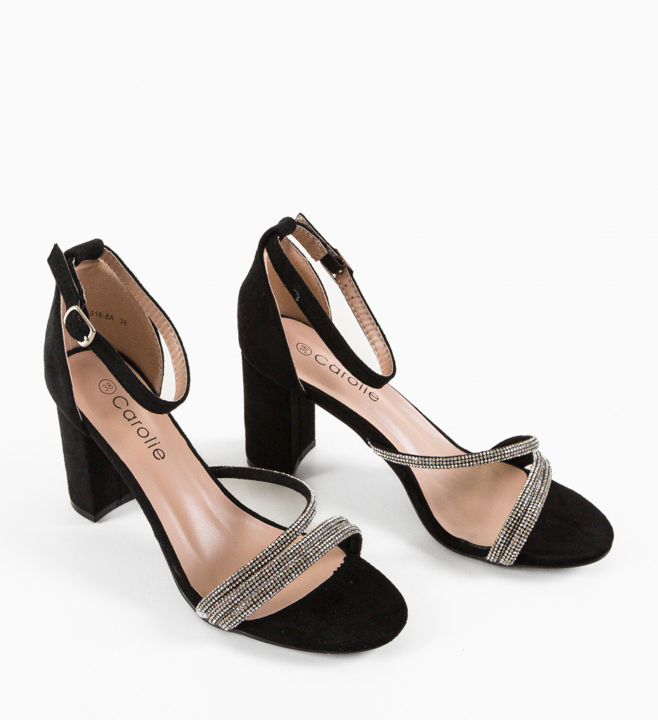 Sandale cu Toc Stacey Negre | Eleganță Maximă - imagine 7
