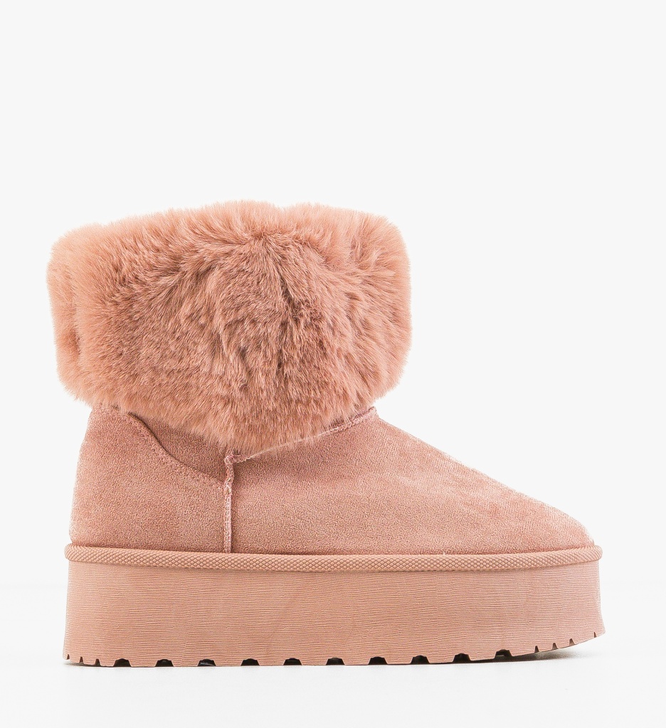 Cizme Tip UGG Roz Puccina - Confort Termic - imagine 6