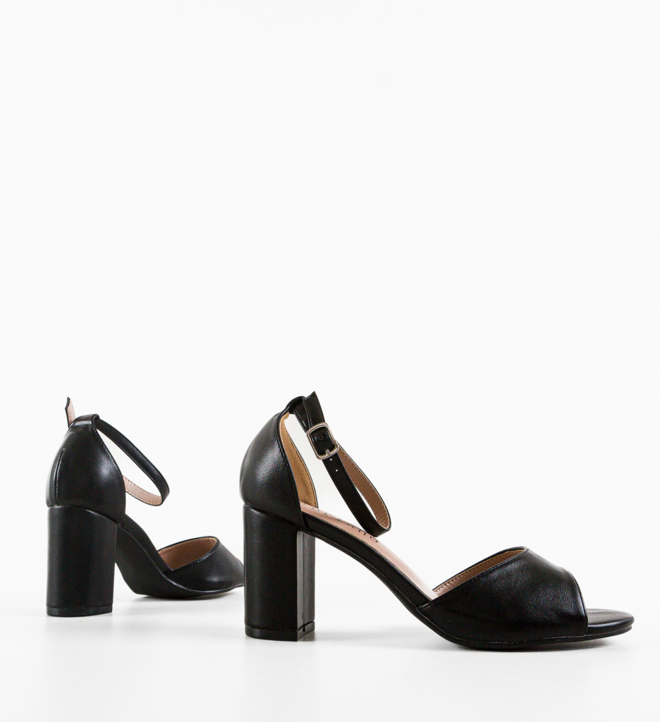 Sandale Magali Negre cu Toc - Eleganță Feminină - imagine 6