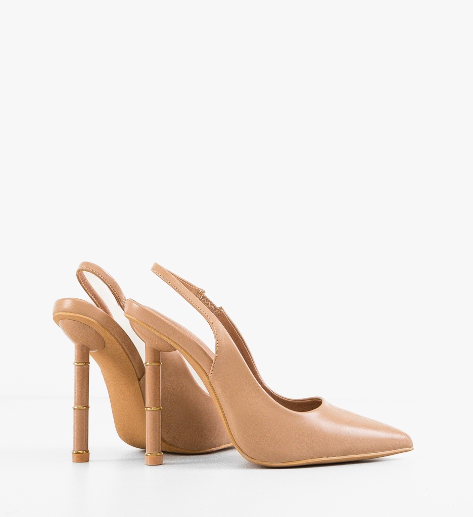 Pantofi Dama Bej cu Toc - Eleganți și Confortabili - imagine 3