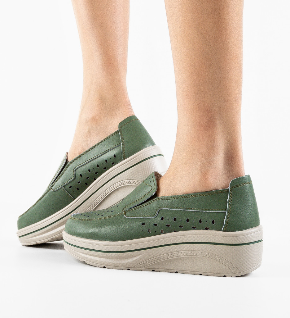 Pantofi Olifram Verzi - Confort Casual Premium - imagine 1