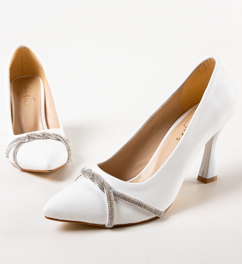 Pantofi cu Toc Yajo Albi - Eleganță Asigurată - imagine 6