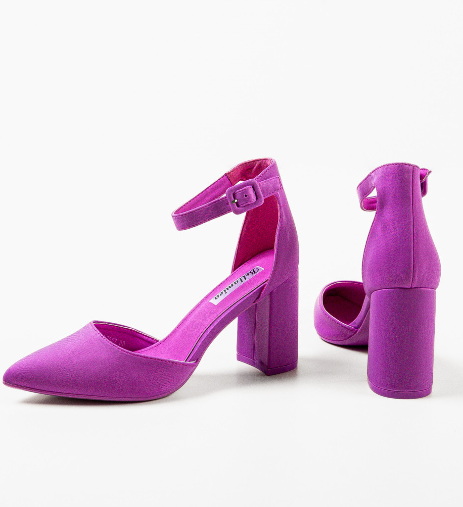 Pantofi Jasper Mov cu Toc Eleganți - imagine 7
