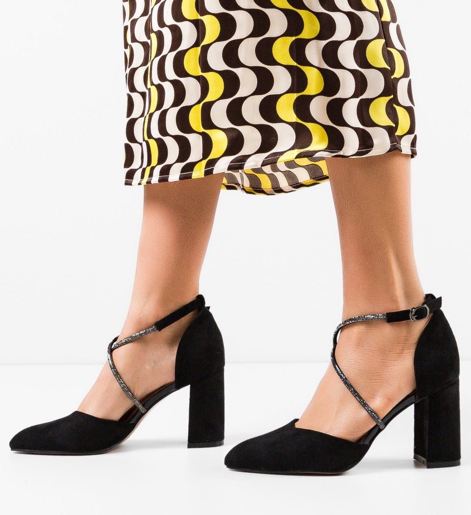 Pantofi Saekya Negri Eleganți cu Toc - imagine 4