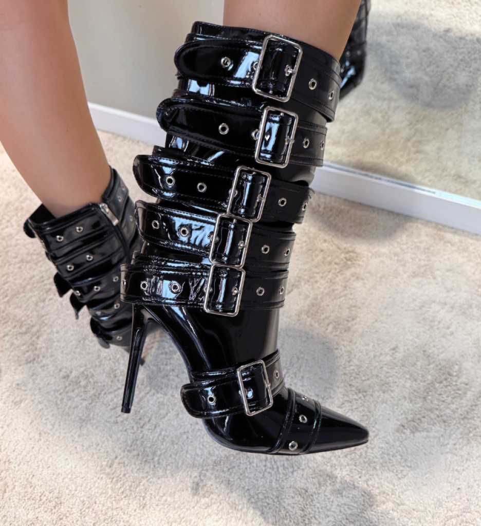 Botine Dama Uraj Negre Depurtat - Eleganță și Stil - imagine 9