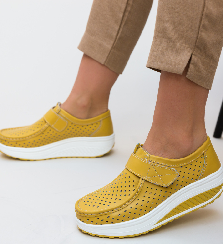 Pantofi Casual Bozta Galbeni - Confort și Stil - imagine 2