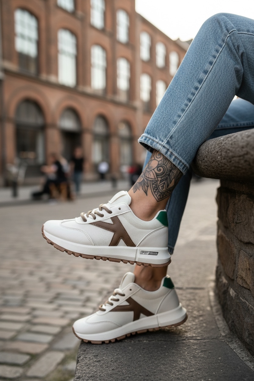 Adidasi dama albi cu maro   casual 70456