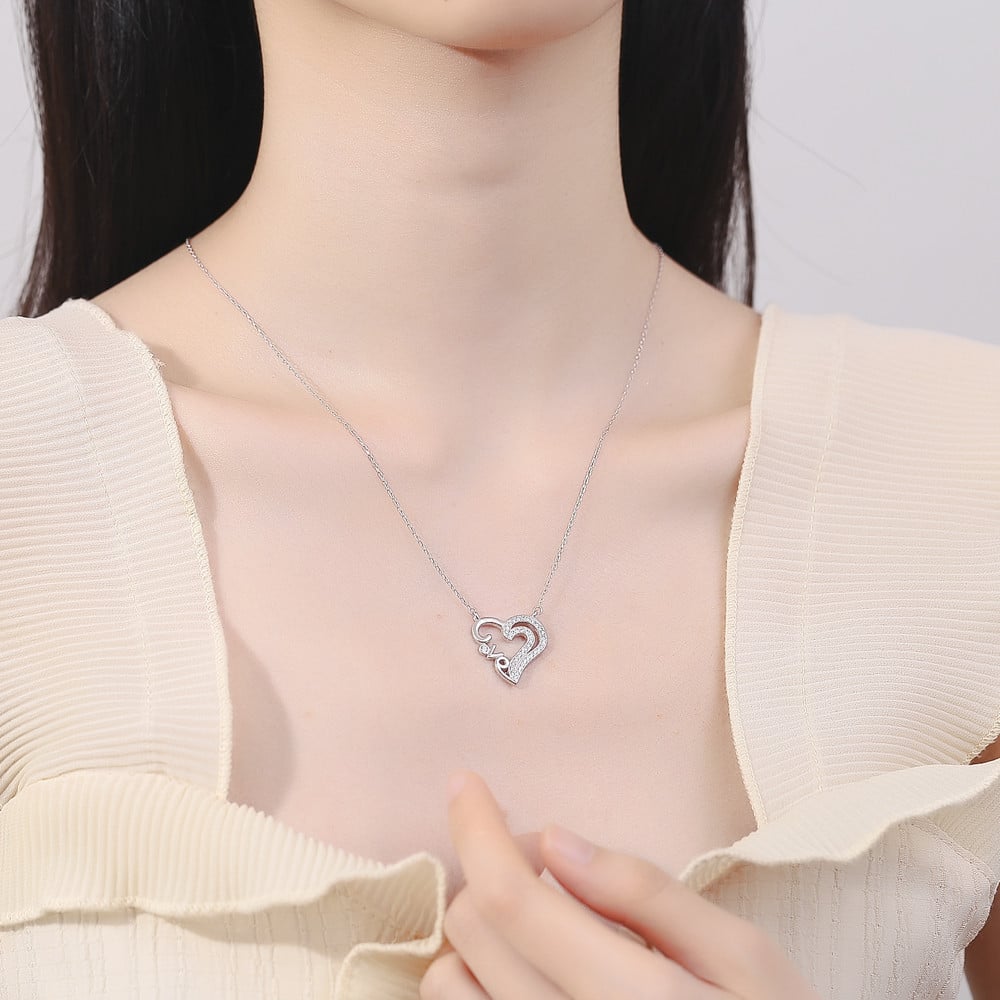 Lantisor Argint 925 Love Delis, Placat Rodiu - imagine 2