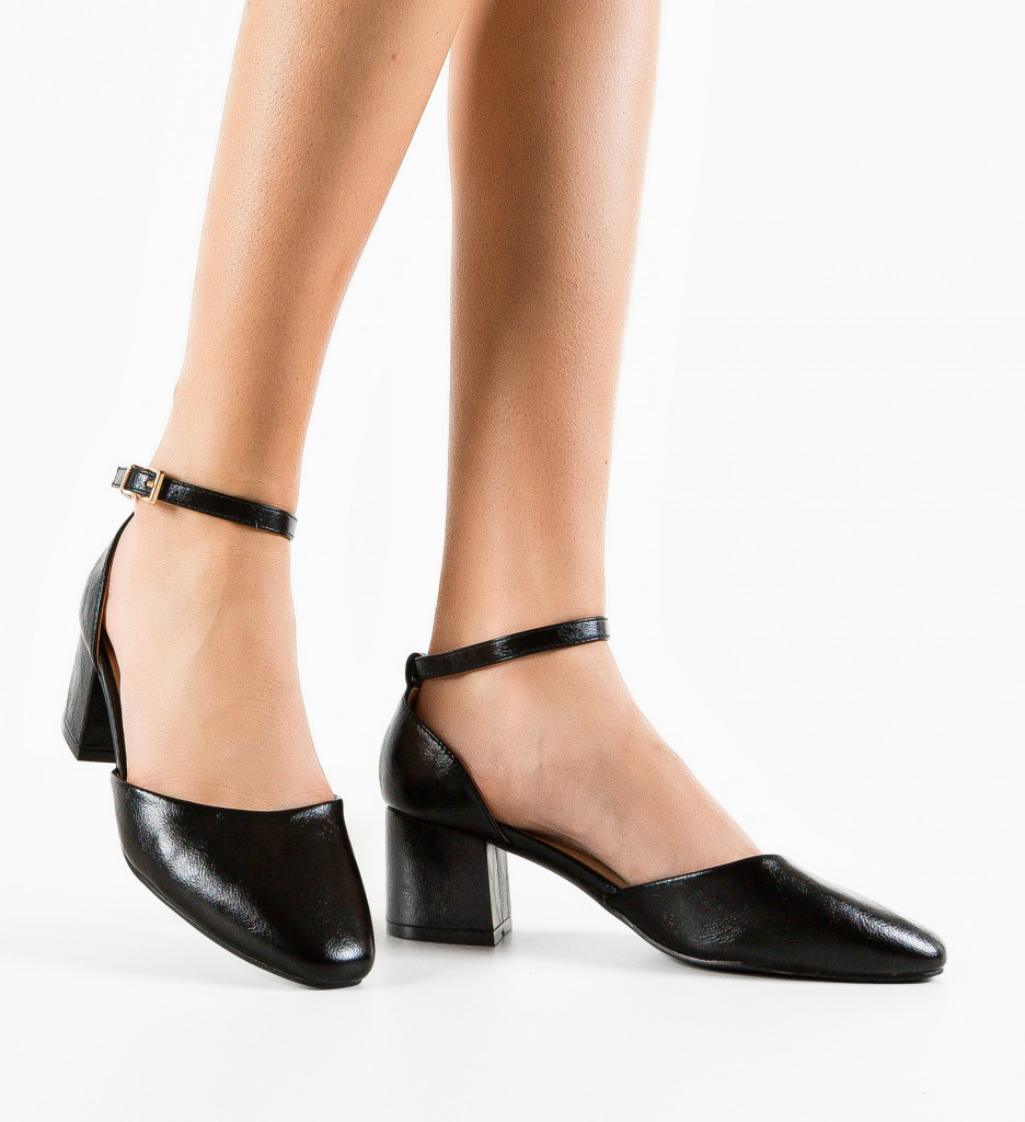 Pantofi Vixim Negri Eleganți cu Toc - imagine 5