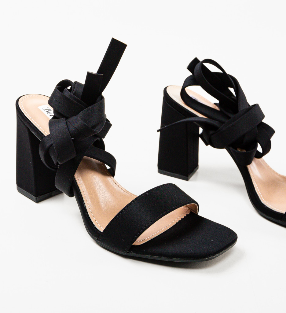 Sandale cu toc Photine Negre | Eleganță și Stil - imagine 5