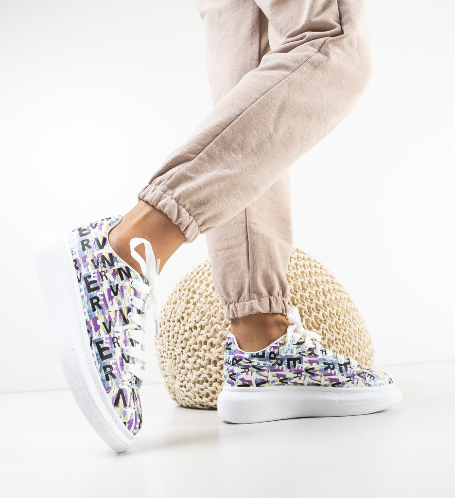 Pantofi Sport Alfabet Mov - Confort și Stil - imagine 2