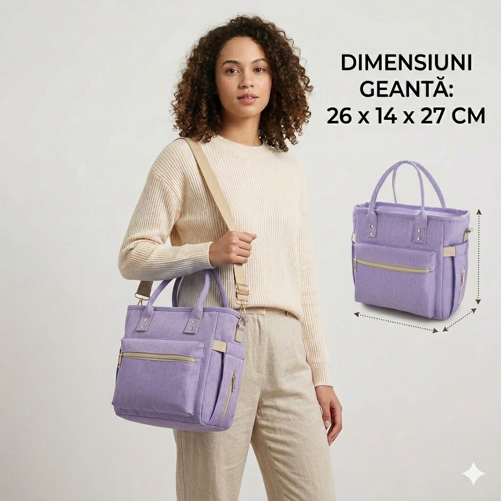 Geanta Dama Delis Mireya Mov - Practică și Elegantă - imagine 4