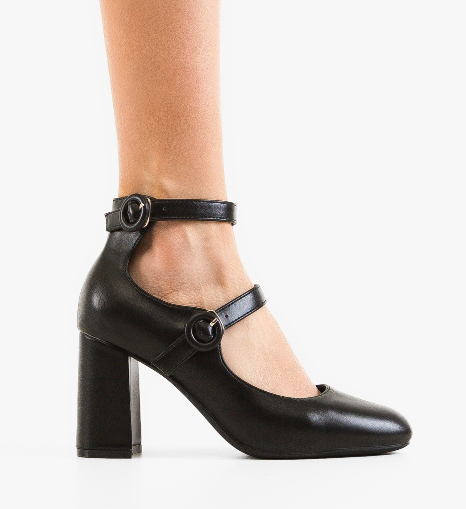Pantofi Dama Rasthe Negri cu Toc Eleganti - imagine 7