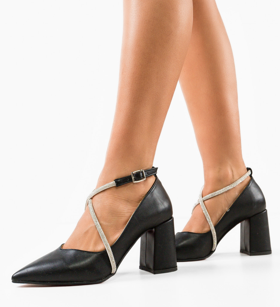 Pantofi Yezyga Negri cu Toc - Stil și Eleganță - imagine 3