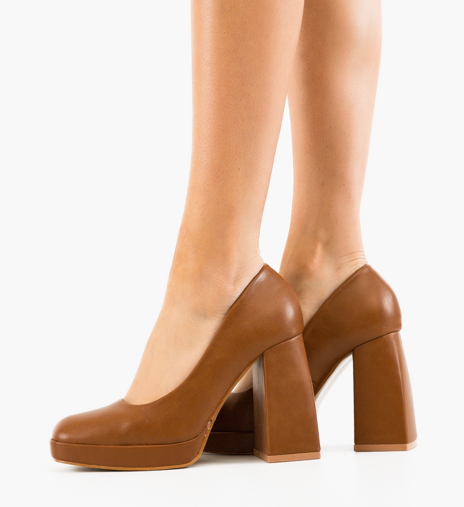 Pantofi Davis Camel | Eleganță și Stil - imagine 3