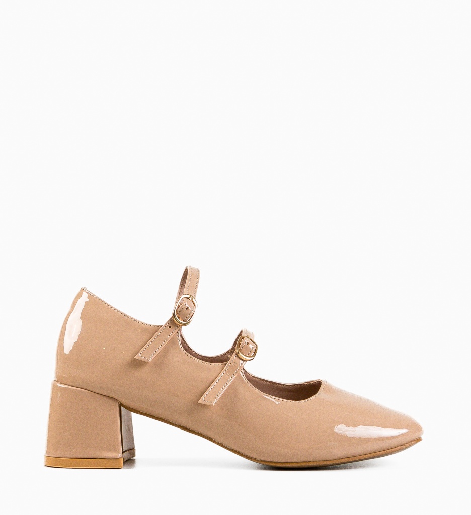 Pantofi dama Vilizi Bej eleganți cu toc - imagine 5