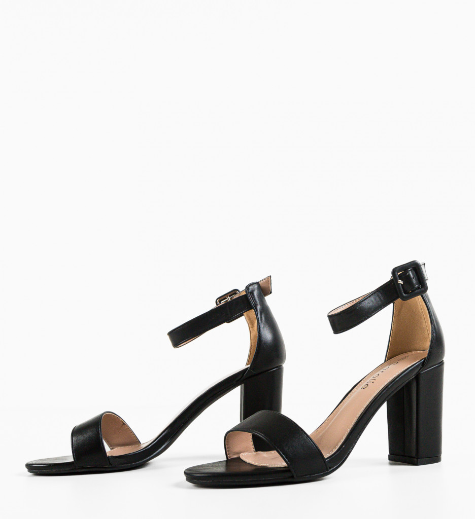 Sandale cu toc Fields Negre | Eleganță și Stil - imagine 7