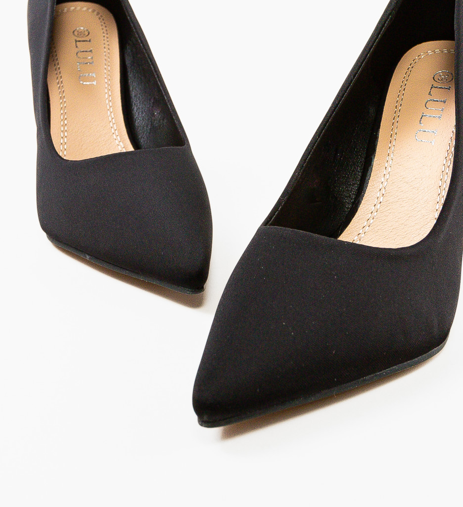 Pantofi dama Kilor negri cu toc eleganți - imagine 6
