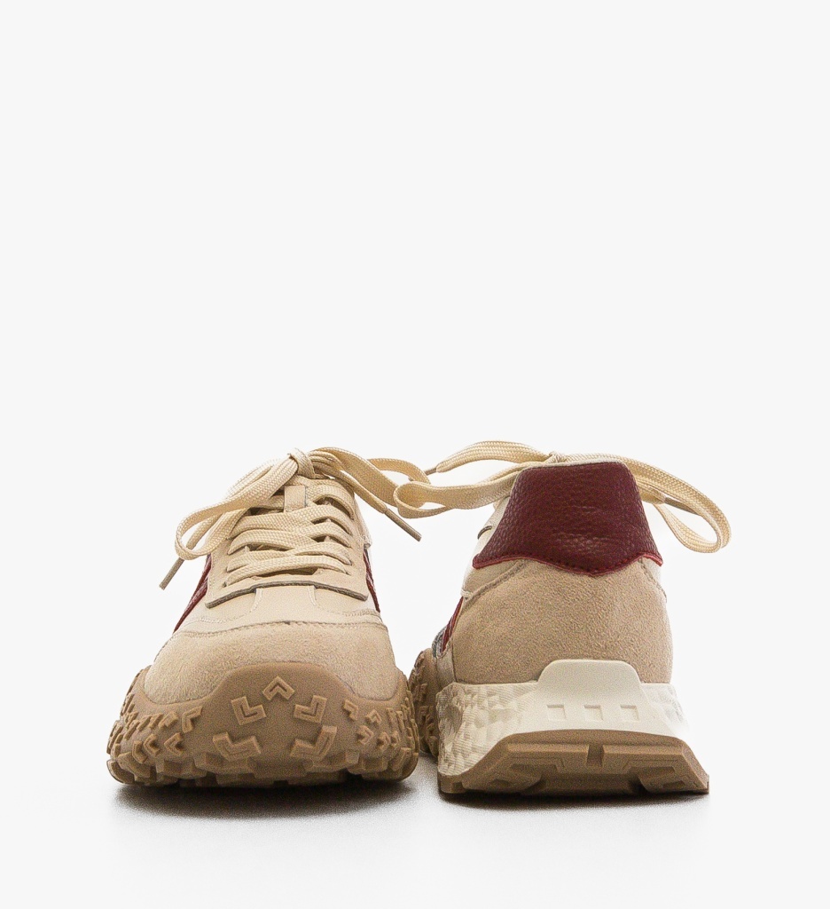 Sneakers Dama Forale Bej - Confort și Stil - imagine 10