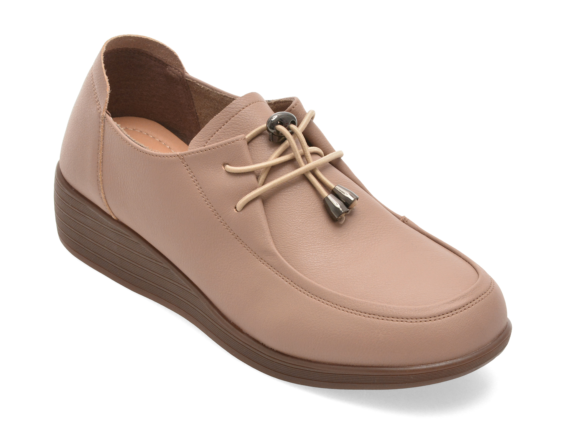 Mocasini Pass Collection roz, piele naturală