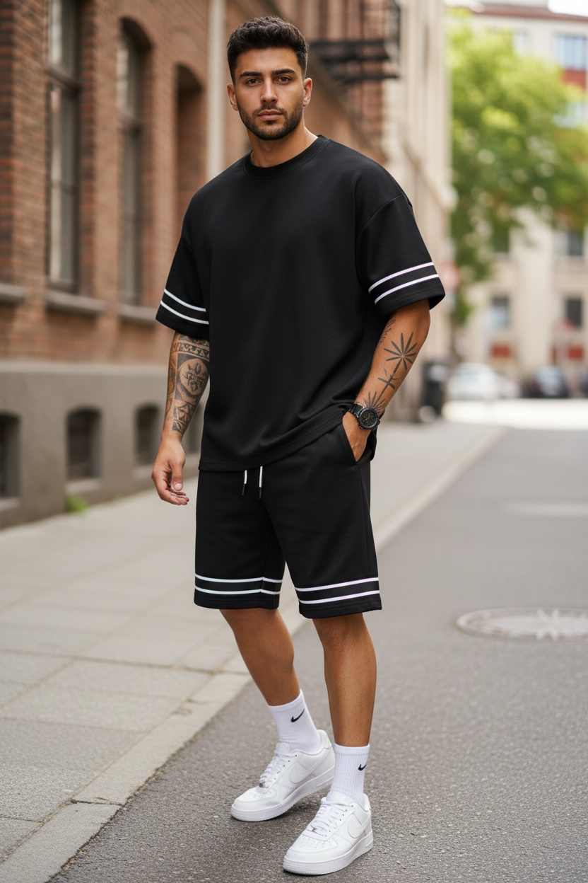 Compleu de vara tricou + pantaloni negru XXA  124-4