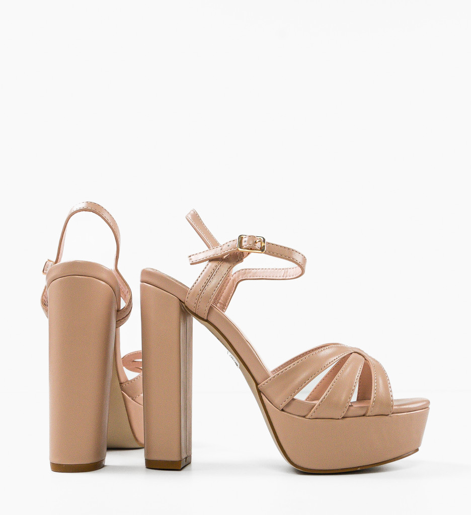 Sandale cu Toc Mumbi Nude - Eleganță și Stil - imagine 9