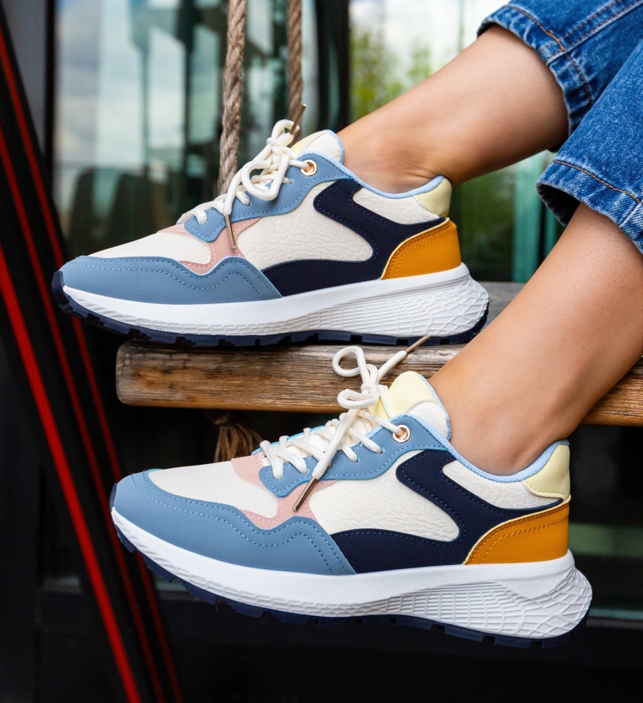 Sneakers Dama Alina Albastri - Confort Sport - imagine 6