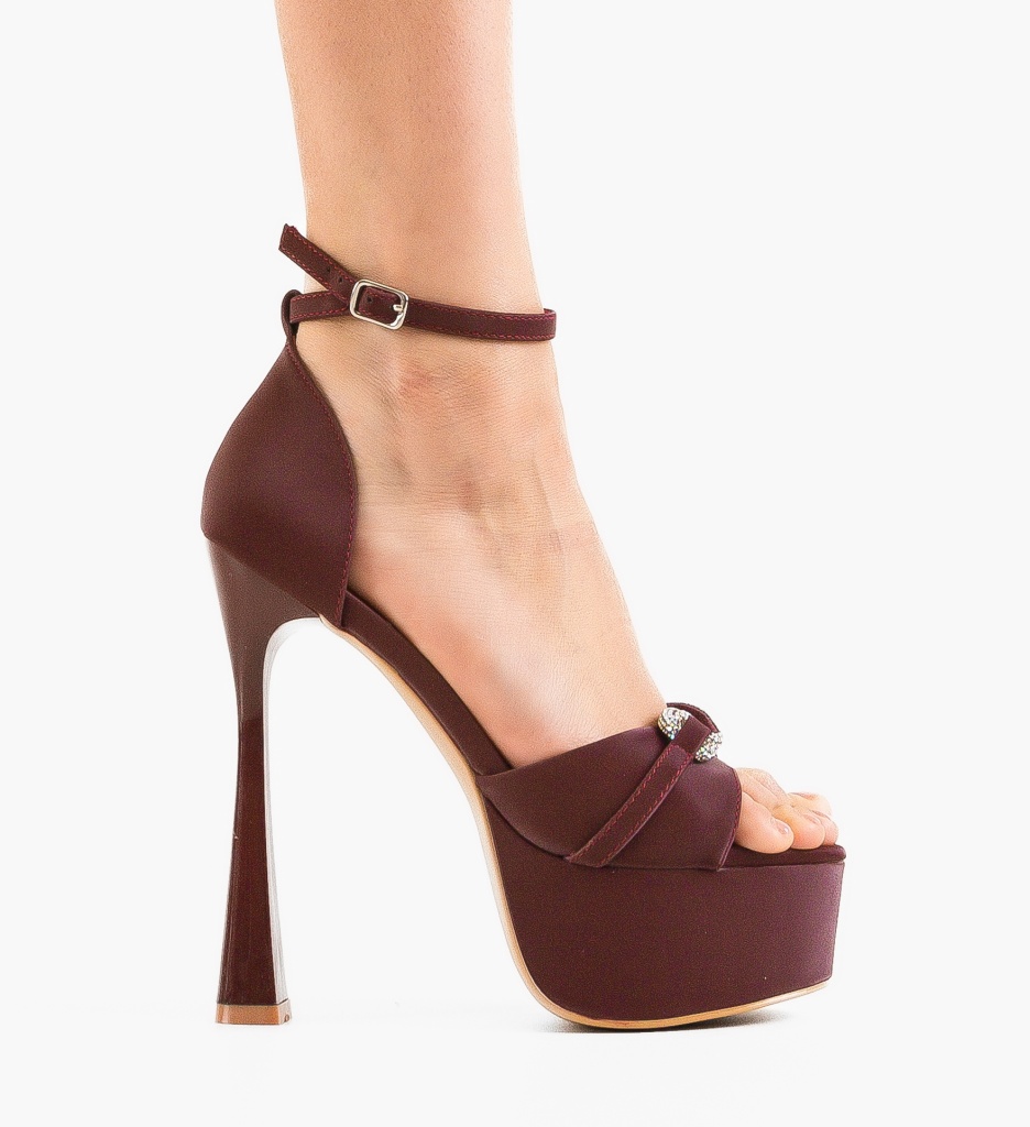 Sandale cu Toc Sanguino Grena - Eleganță Asigurată - imagine 4