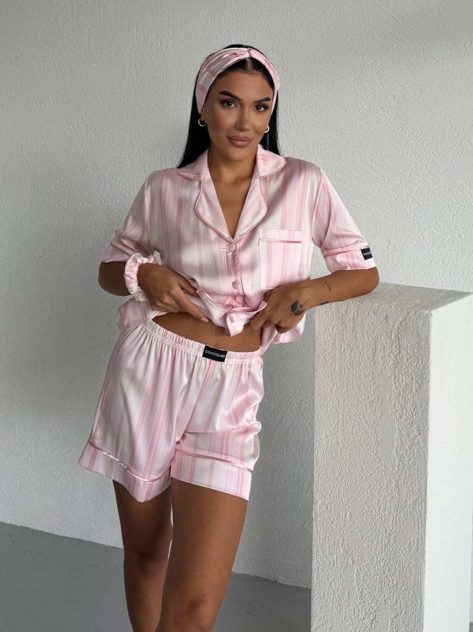 Pijama Dama 2 Piese Roz Satin Mat | Delis - imagine 3
