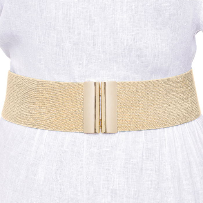 Curea Aurie Elastic Shopika | Accesoriu Statement - imagine 1