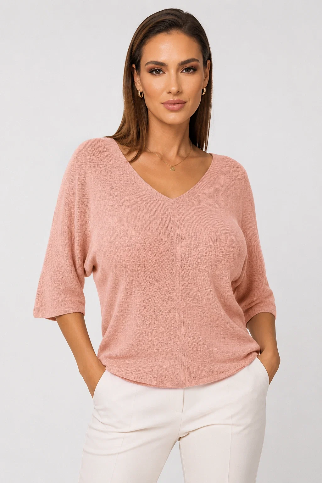 Bluza Tricotată Bob de Orez Shopika | Roz Pastel - imagine 2