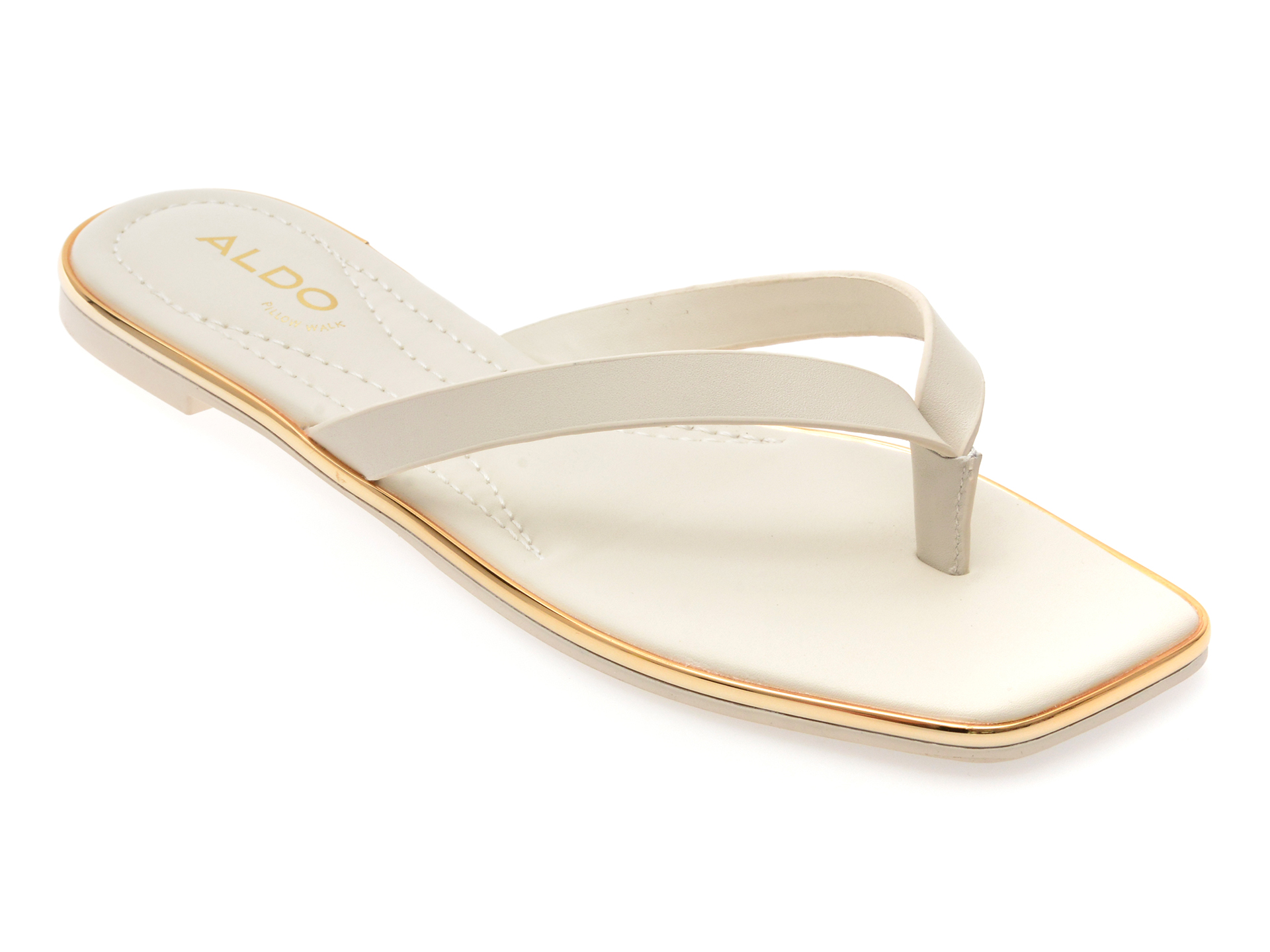 Papuci ALDO albi din piele | Eleganță Vară