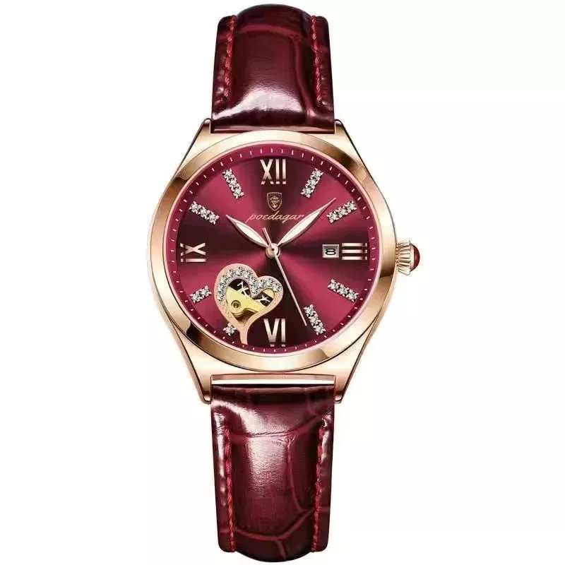 Ceas Dama Poedagar CS1519 Rosu Piele