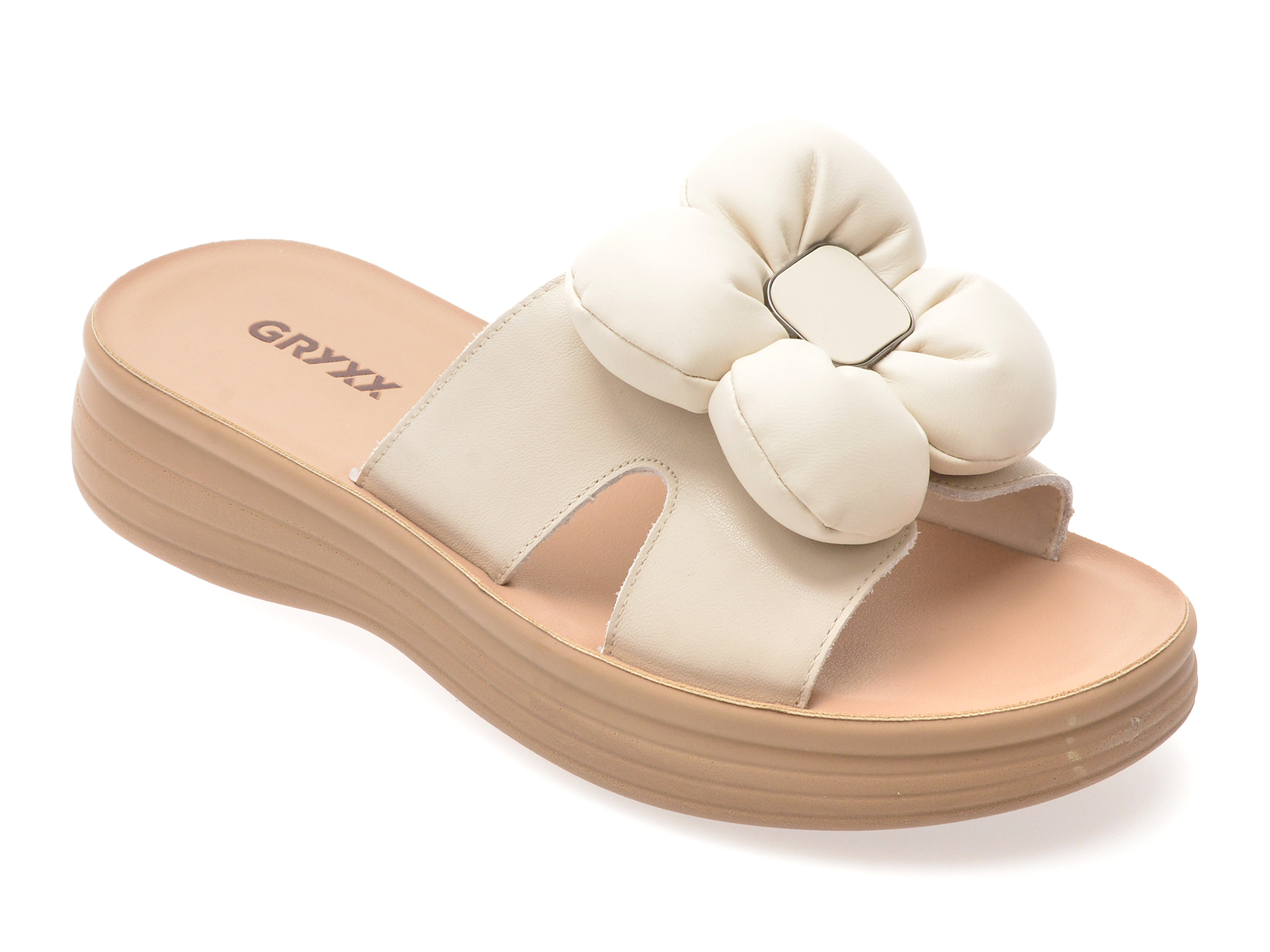 Papuci GRYXX Bej Piele Naturală | Confort & Stil