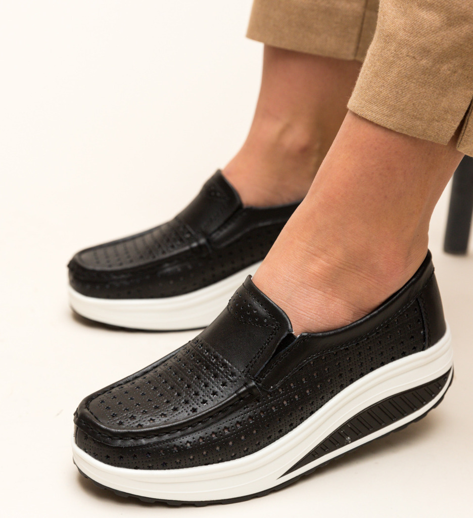 Pantofi Casual Bicaz Negri - Confort & Stil - imagine 2