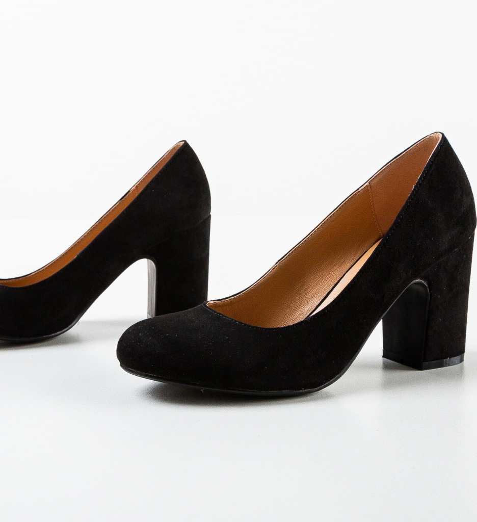 Pantofi Lenno Negri cu Toc Elegant - imagine 7
