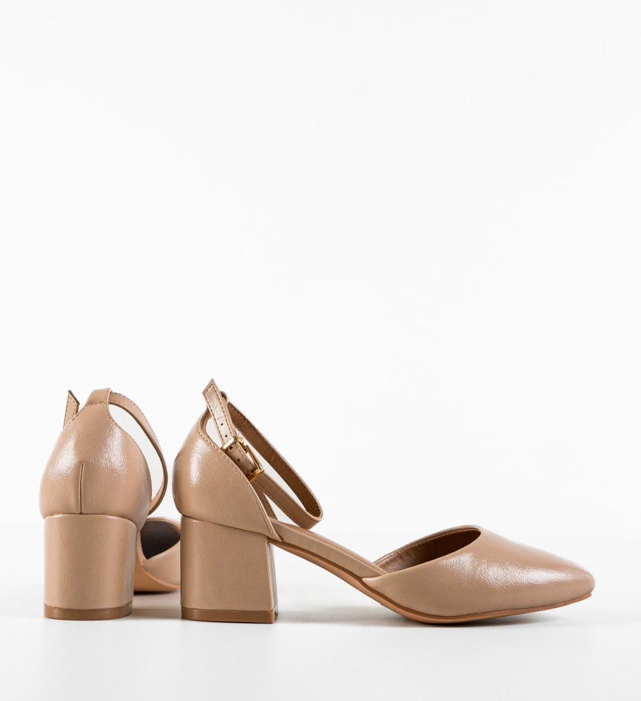 Pantofi Vixim Nude cu Toc Eleganți - imagine 6