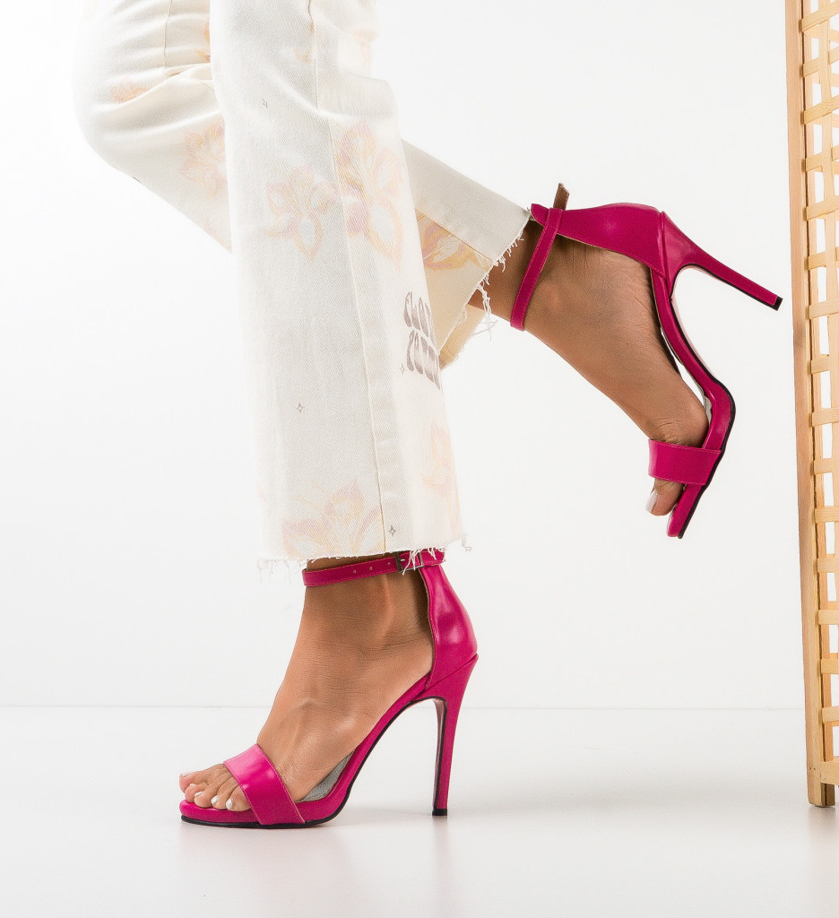 Sandale Toc Leter Fuchsia - Eleganță Asigurată - imagine 4