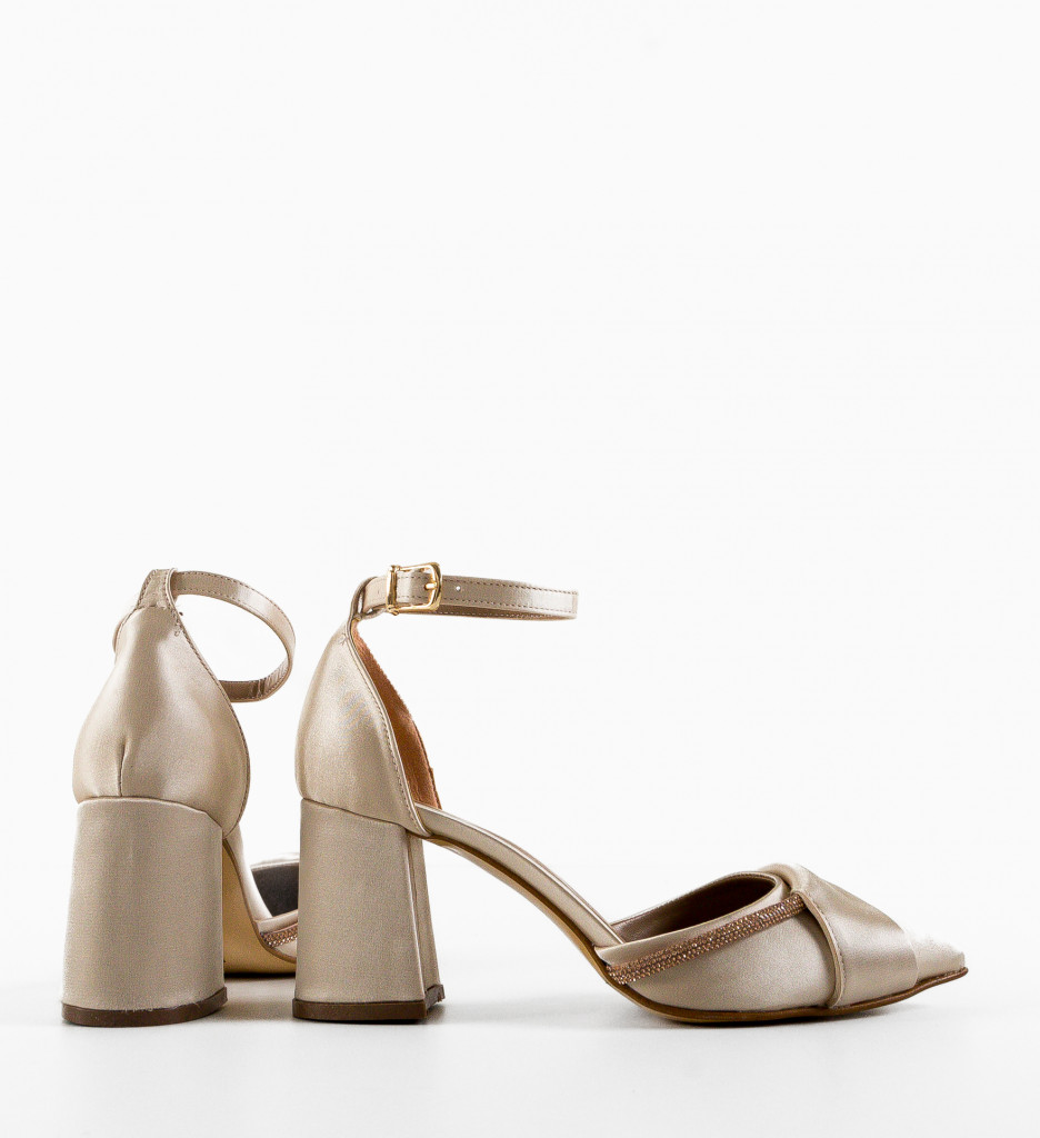 Pantofi Herrera Bej Eleganți cu Toc - imagine 3