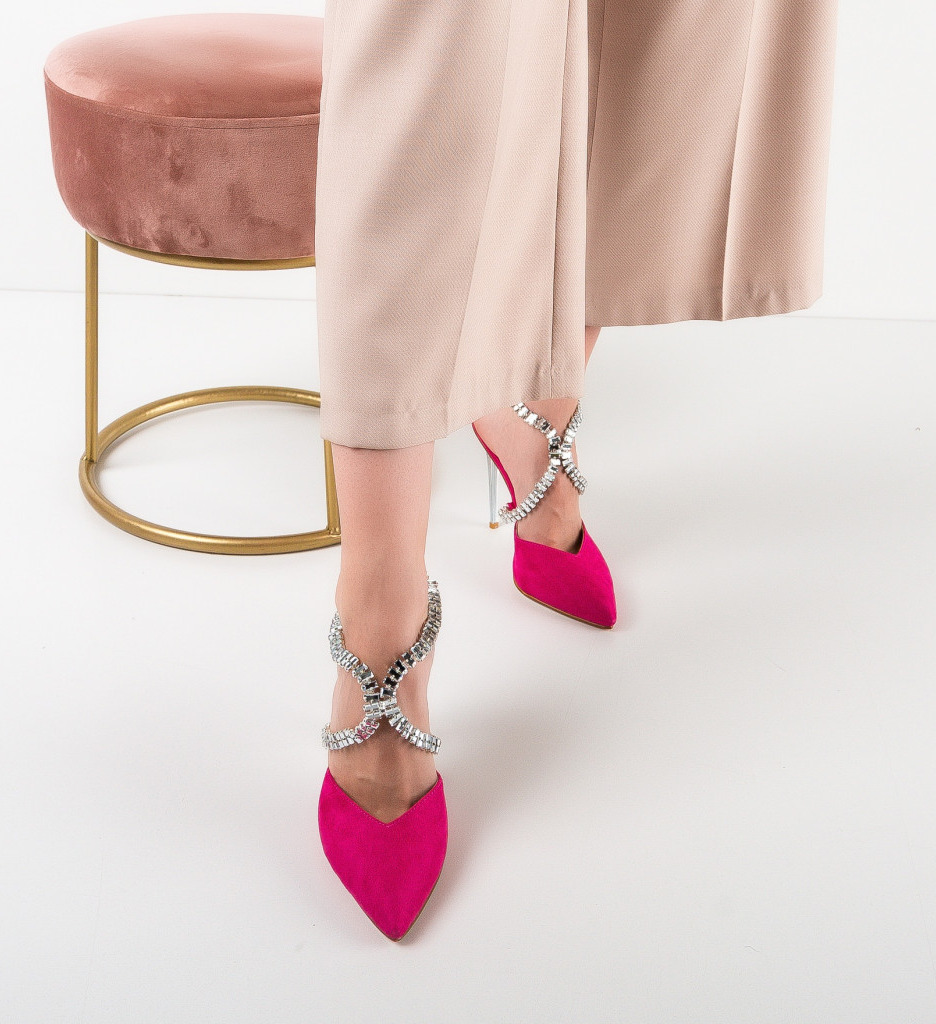 Pantofi Snaider Fuchsia cu toc elegant - imagine 3