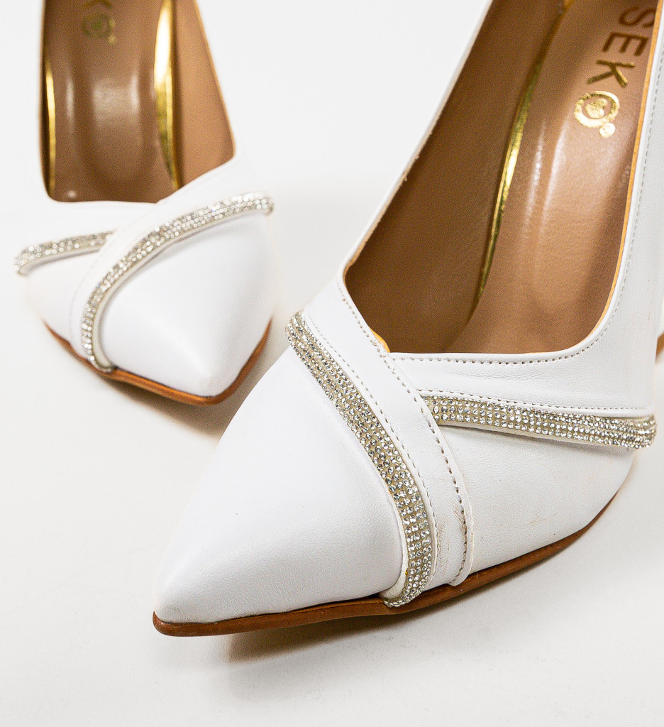 Pantofi cu Toc Albi Revuele | Eleganță și Stil - imagine 7