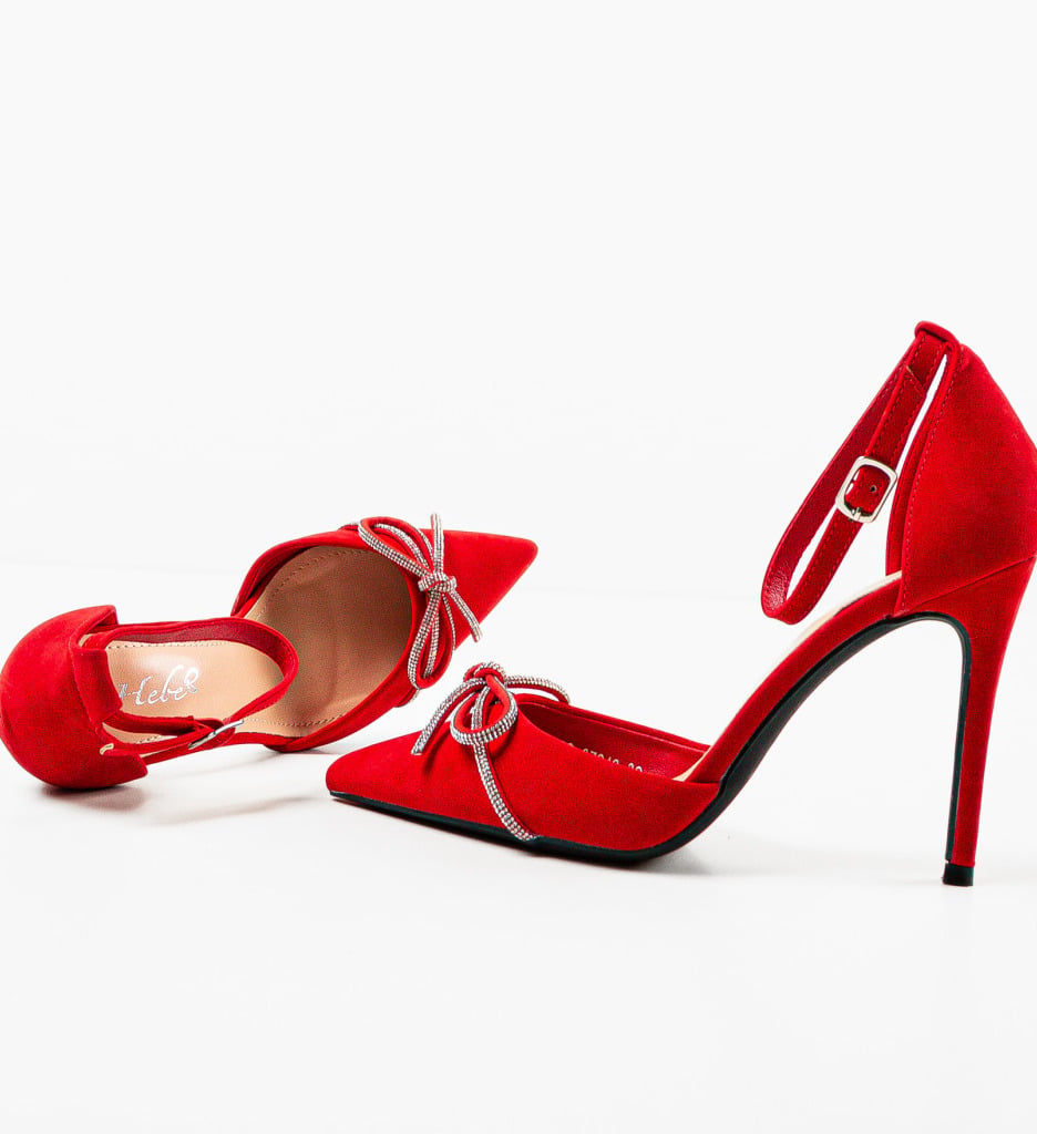 Pantofi Dama Gloves Rosii – Toc Eleganți și Stilat