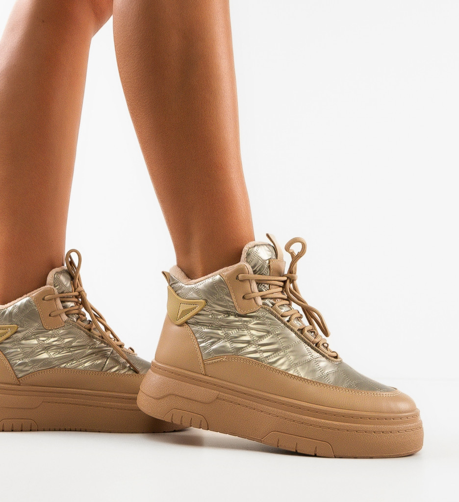 Sneakers Dama Vybana Bej | Confort și Stil - imagine 5