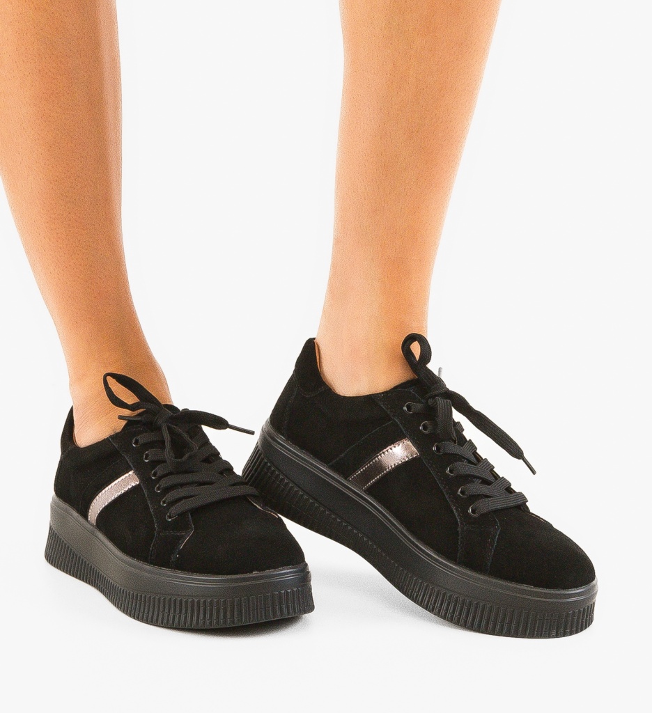 Adidași Dama Wansa Negri 2 - Confort și Stil - imagine 3