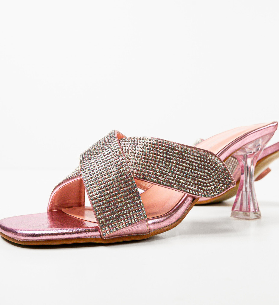 Sandale cu Toc Dina Roz - Eleganță Roz - imagine 7