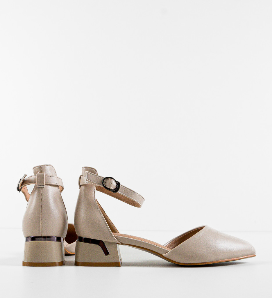 Pantofi Toc Zahra Bej - Eleganță Premium - imagine 4